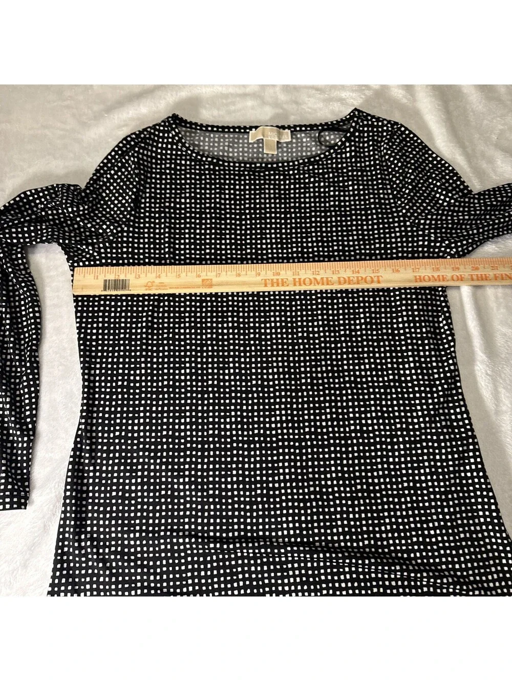 NWOT  Michael Kors Womens Black Polka Dot Kors Day Shift Dress Size L (0118)